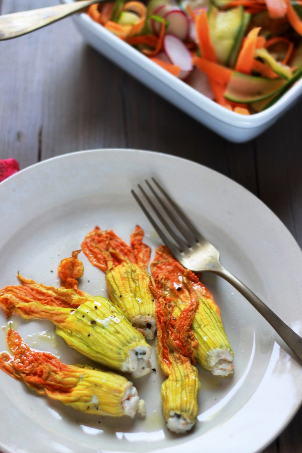 Piano B. Fiori di zucca ripieni di ricotta e&nbsp;menta